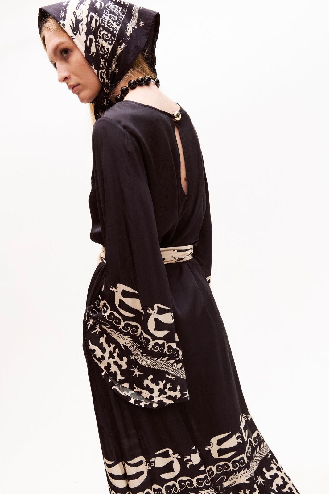 Dragon Horse Belted Kaftan