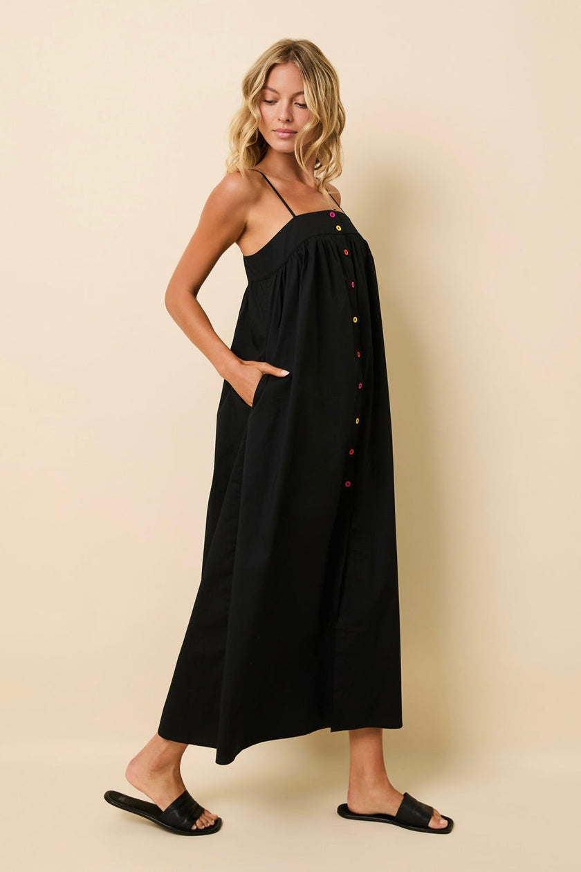 Cotton Multi Color Button Dress