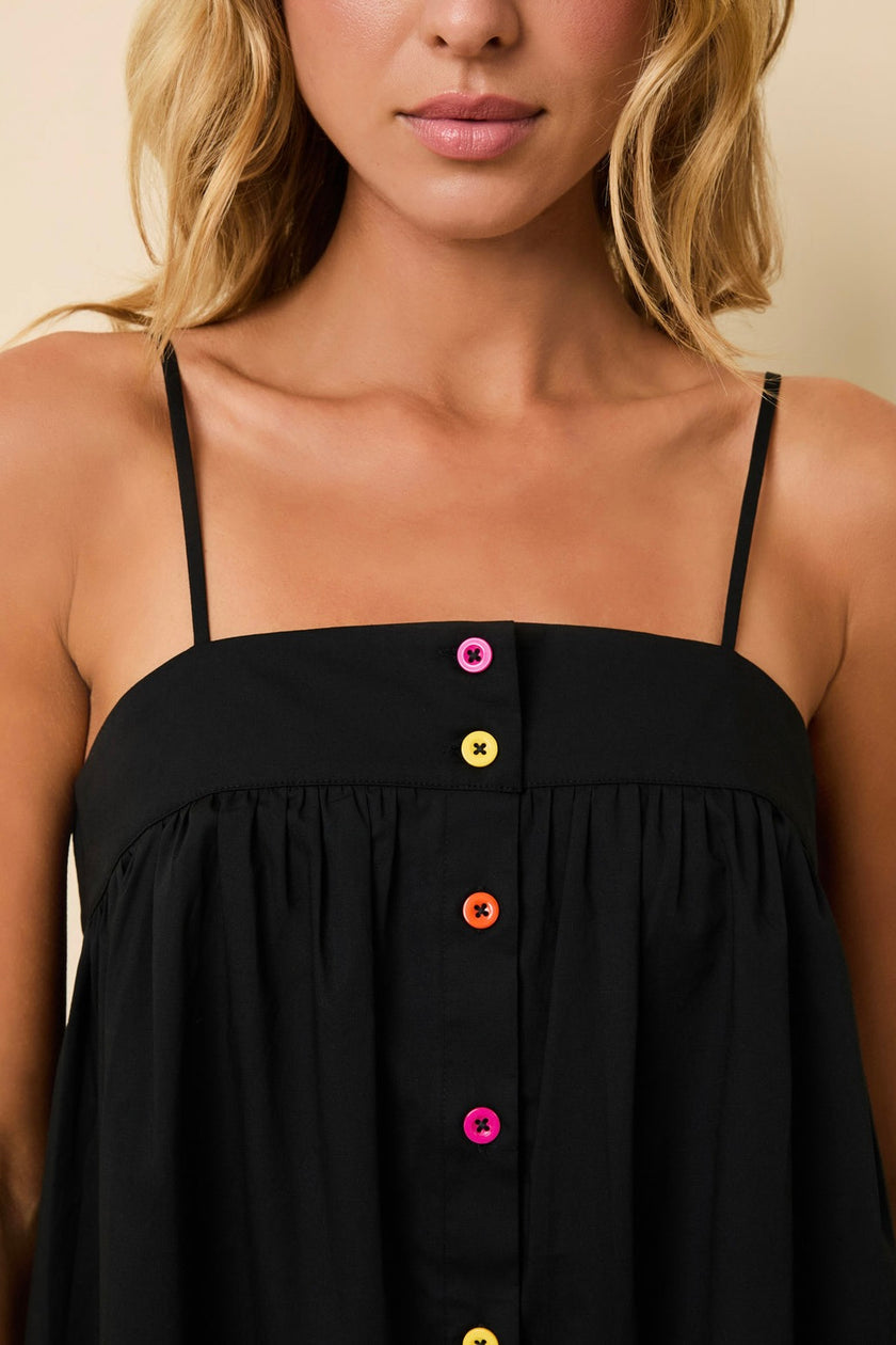 Cotton Multi Color Button Dress