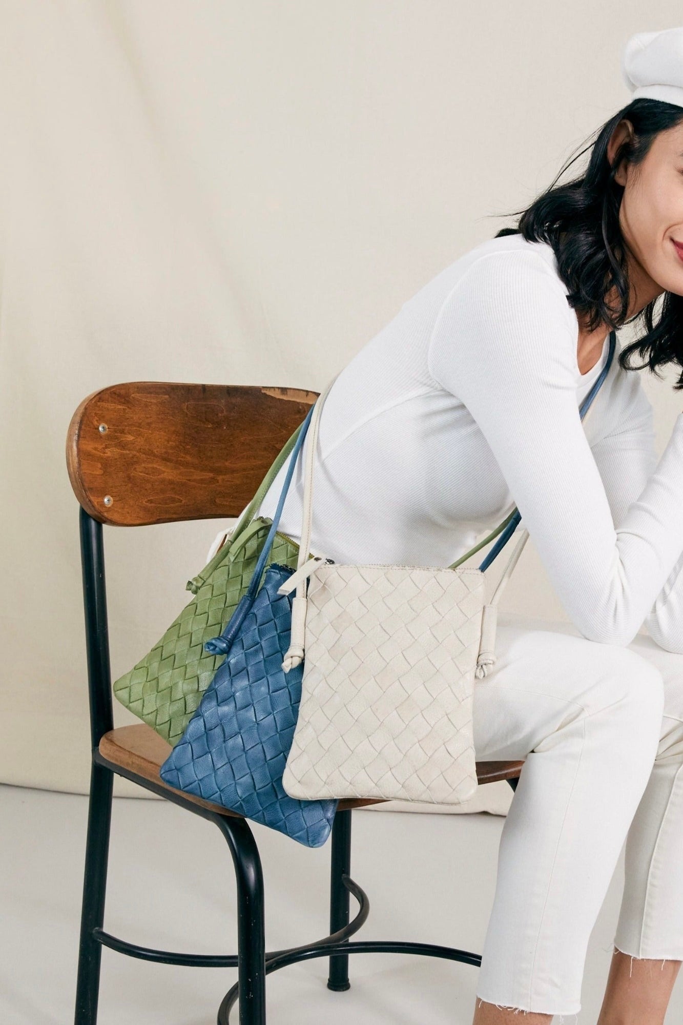 Milly Leather Crossbody Bag - Grass