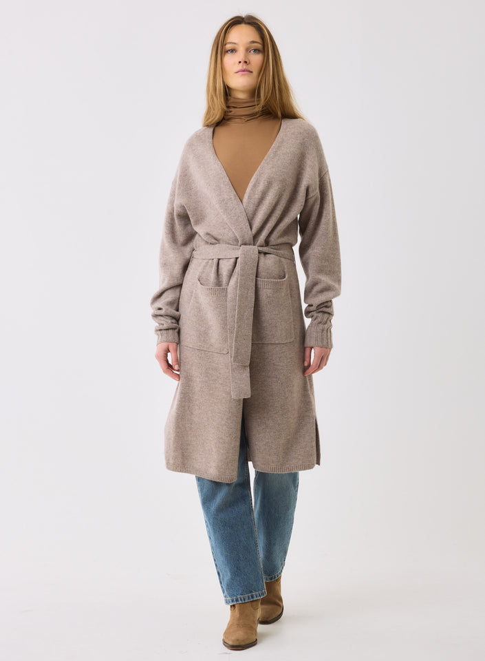 Merino Open Cardi With Belt