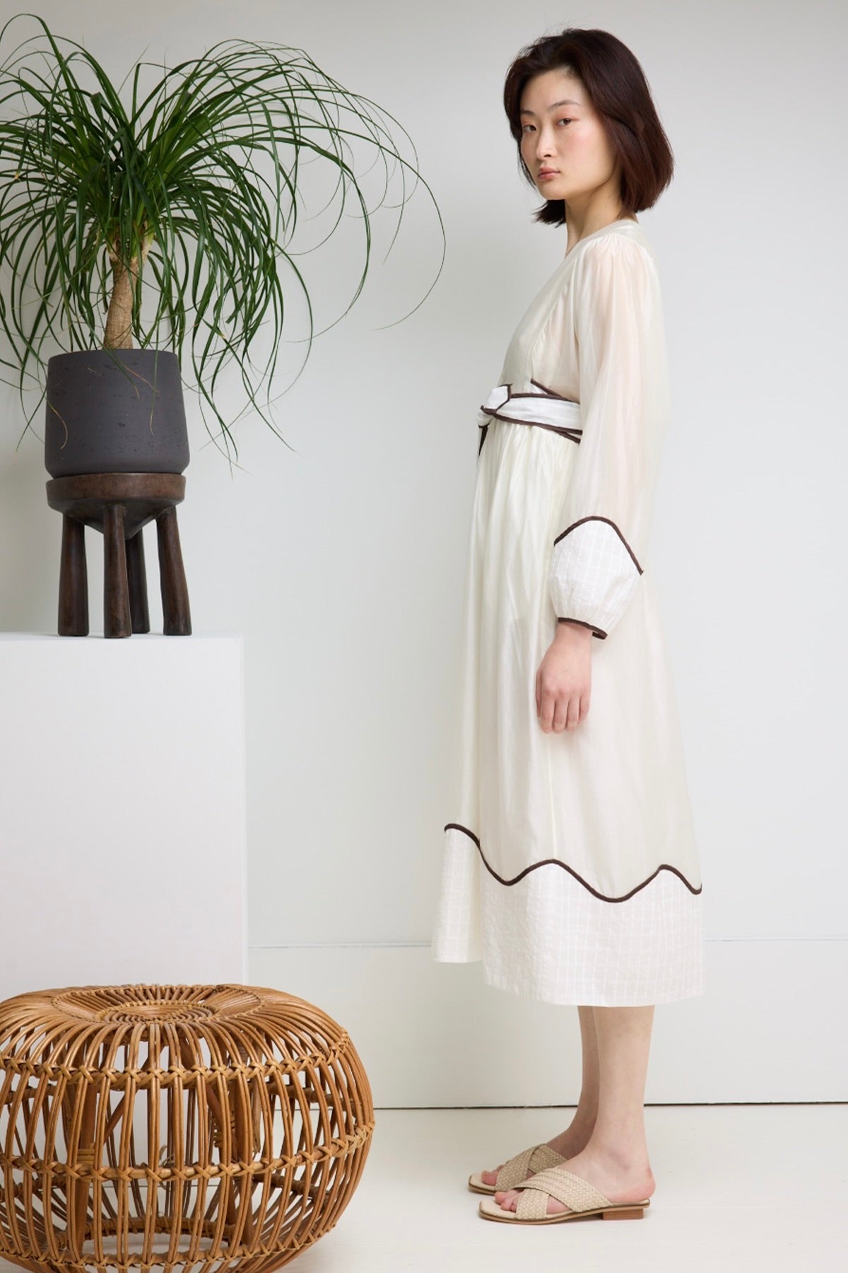 Classic Wrap Dress With Hem Detail