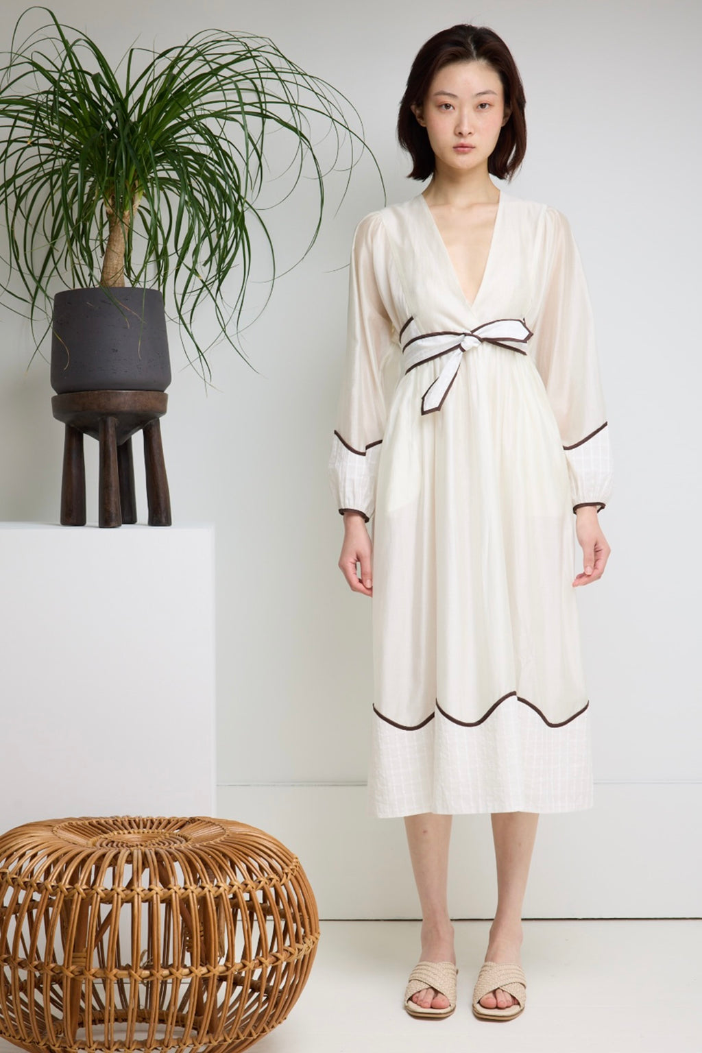 Classic Wrap Dress With Hem Detail