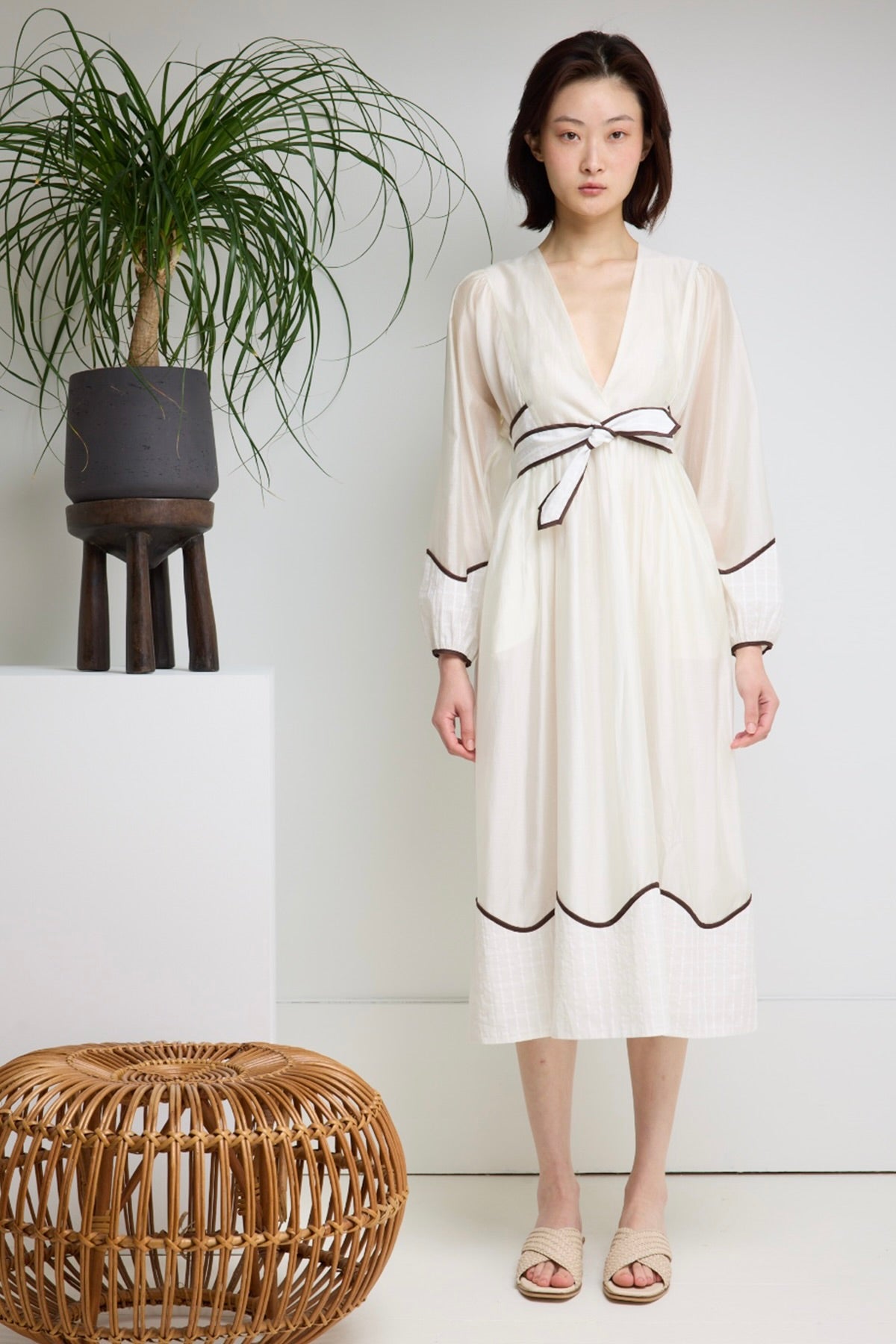 Classic Wrap Dress With Hem Detail