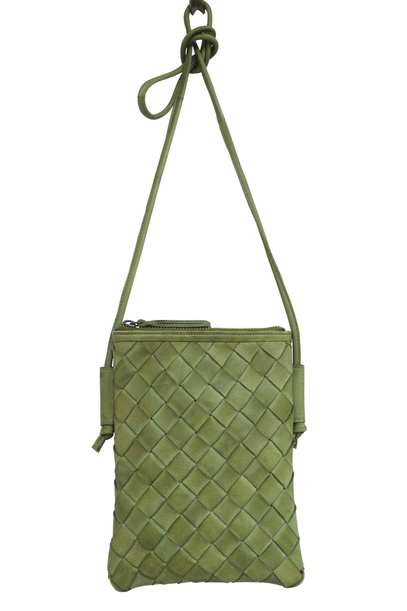 Milly Leather Crossbody Bag - Grass