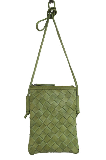 Milly Leather Crossbody Bag - Grass