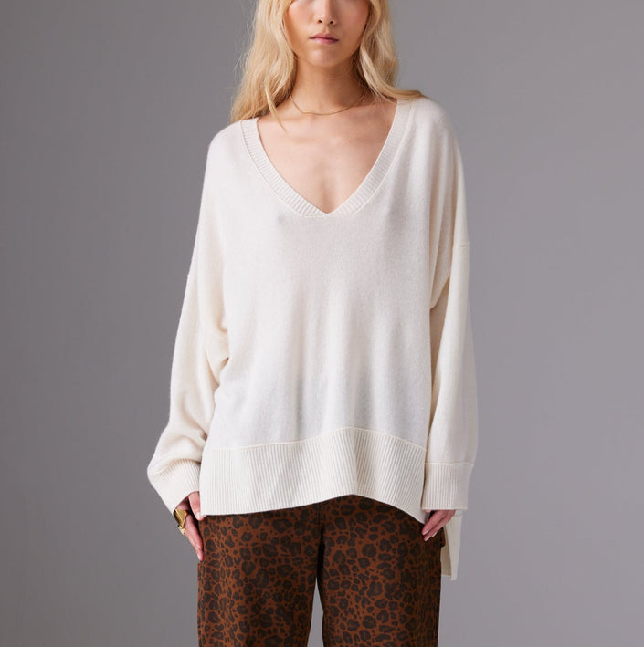 Slit Side Oversize Cashmere Sweater