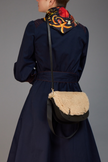 Leather & Shearling Crossbody Purse