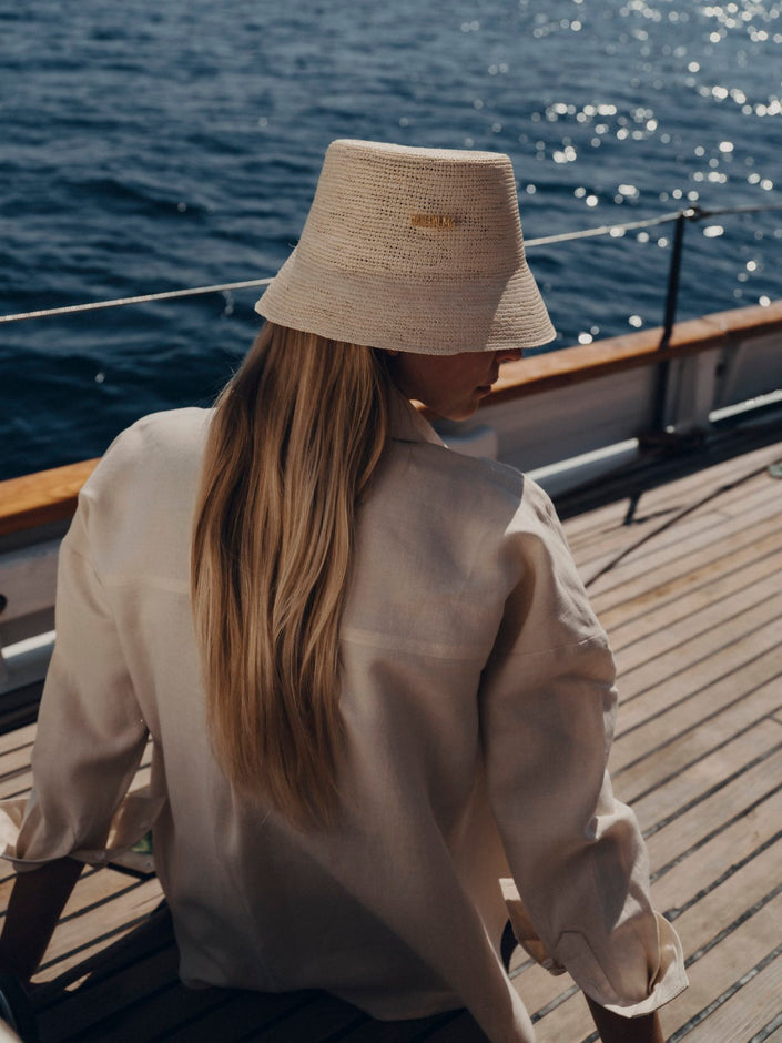Classic Straw Bucket Hat - Natural