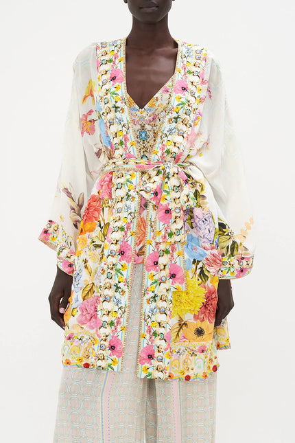 Kimono With Tie Belt - Sunlight Symphony