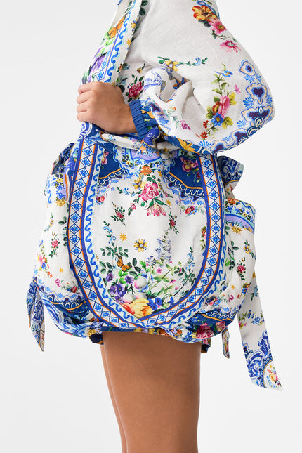 Drawstring Bow Beach Bag - Tiles Darts