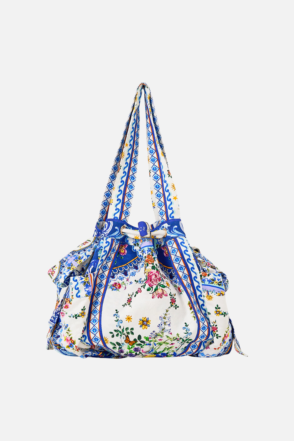 Drawstring Bow Beach Bag - Tiles Darts