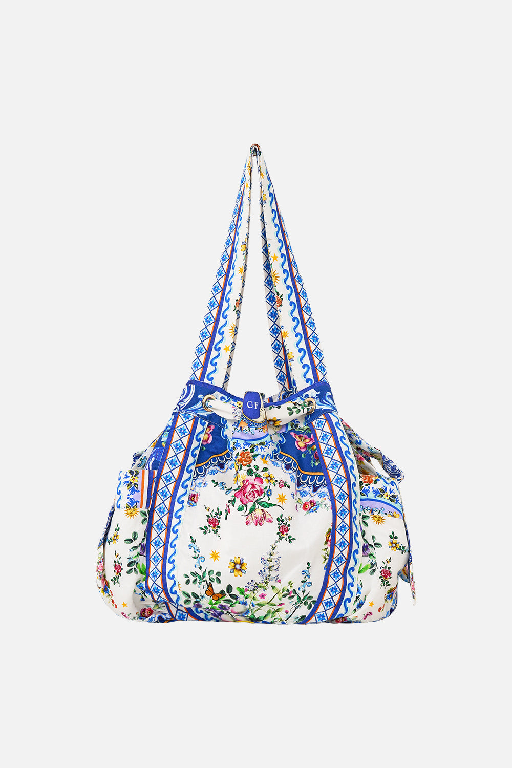 Drawstring Bow Beach Bag - Tiles Darts
