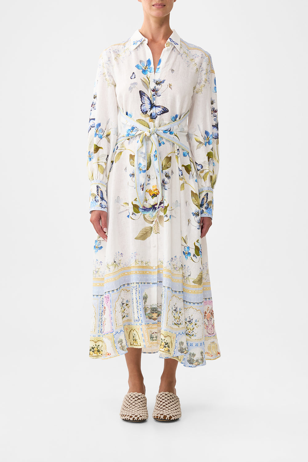 Botanical Ballads Waist Tie Shirt Dress