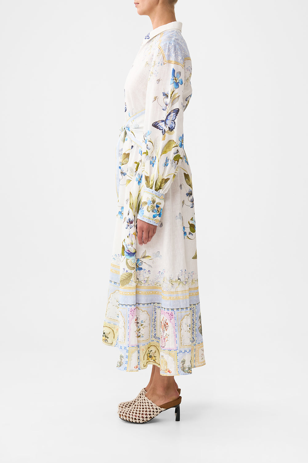 Botanical Ballads Waist Tie Shirt Dress
