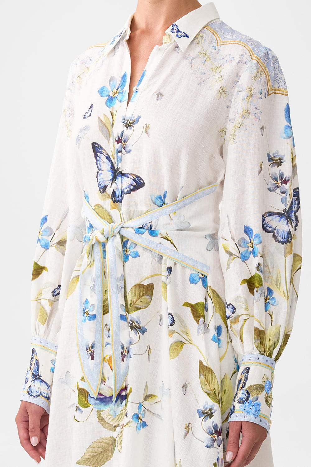 Botanical Ballads Waist Tie Shirt Dress
