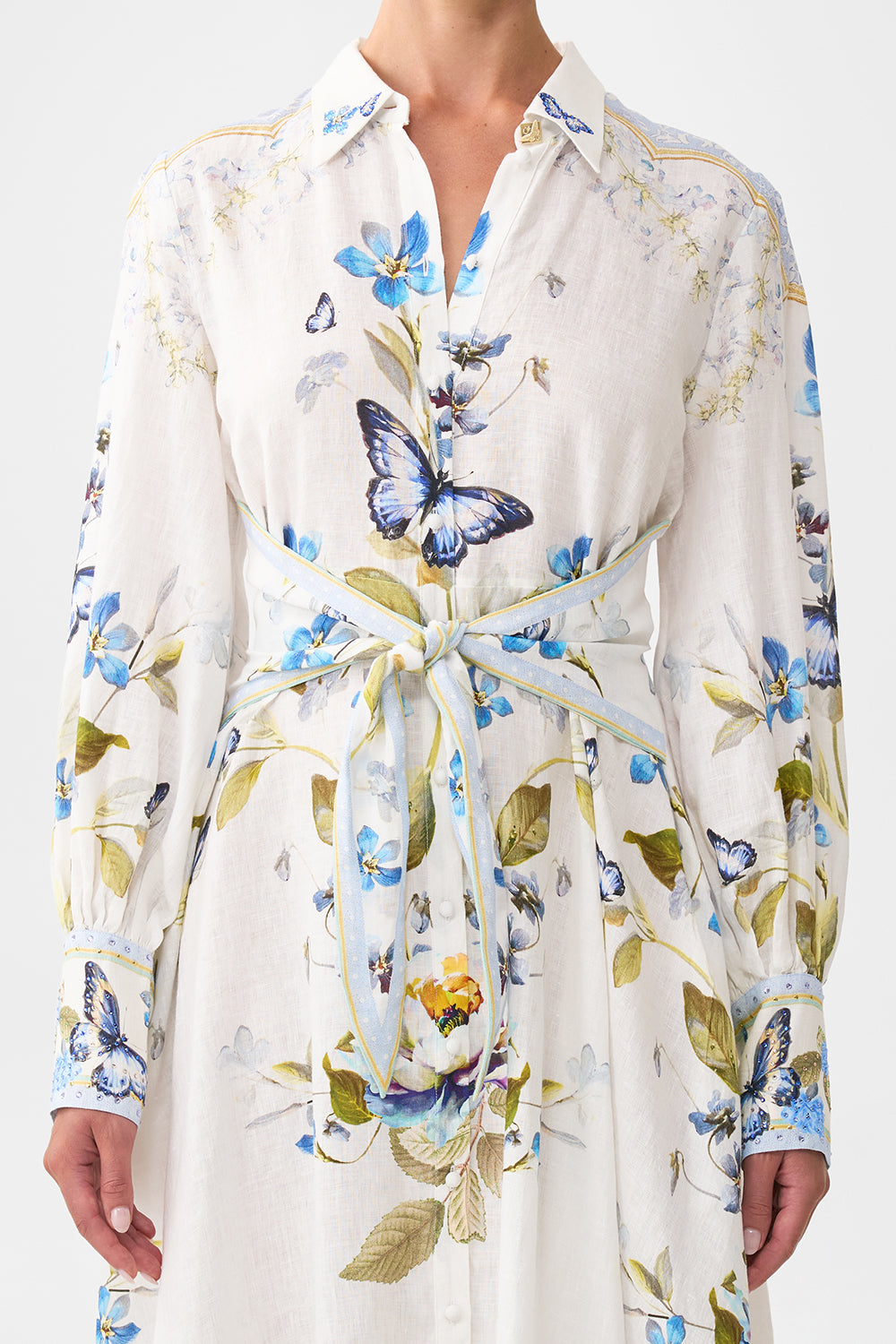 Botanical Ballads Waist Tie Shirt Dress