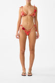 Tie Shoulder Bikini Top With Rosette Detail - Olé Olé