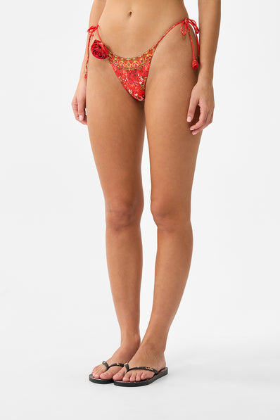 Dip Waist Bikini Bottom With Rosettes - Olé Olé