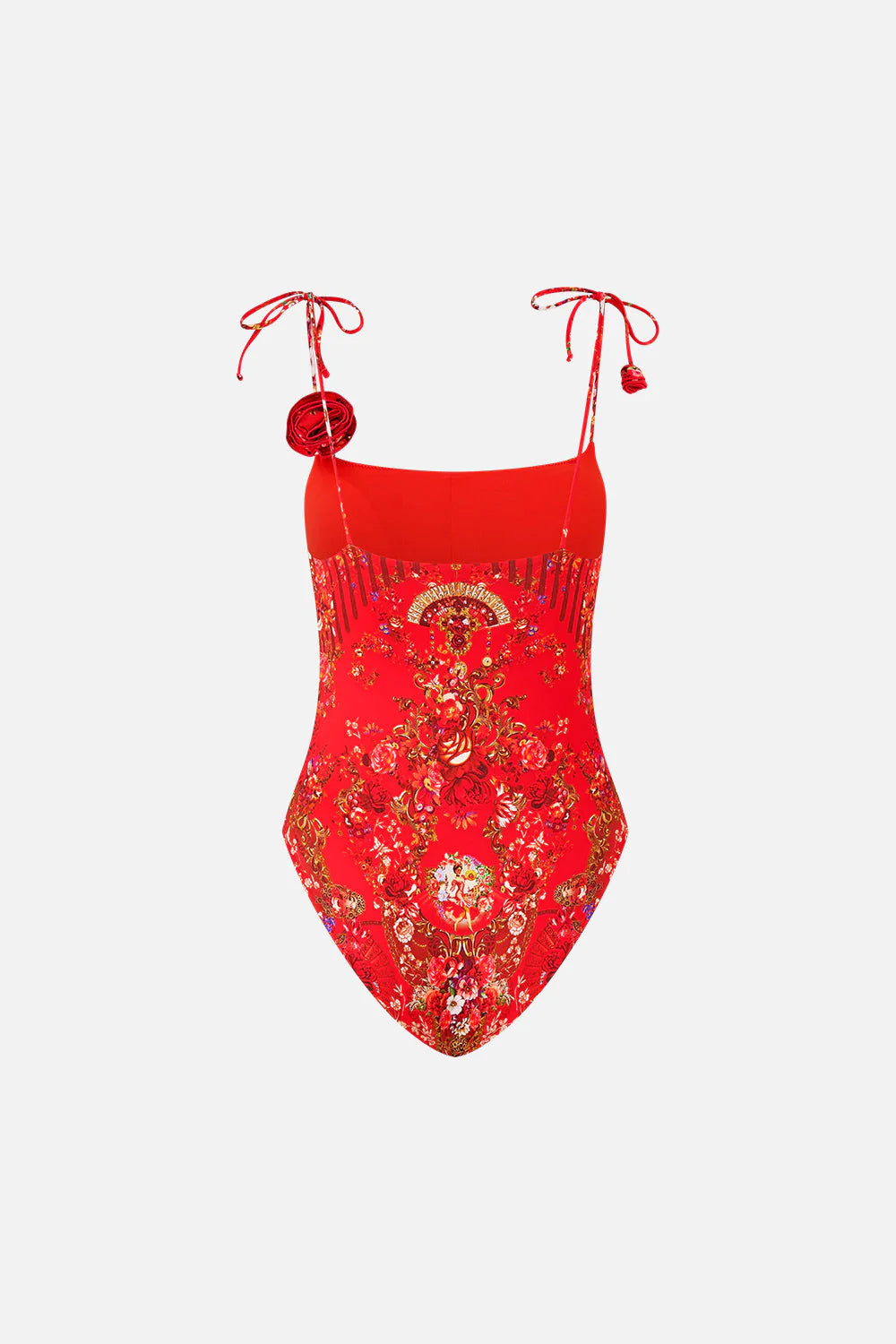 Straight Neck One Piece With Rosette Detail - Olé Olé