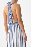 Halter Neck Knit Dress With Silk Tie - A Tiled Wonderland