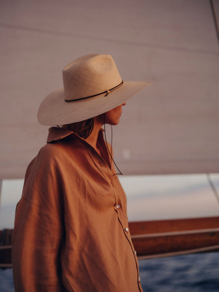 Adjustable Leather Tie Classic Straw Hat