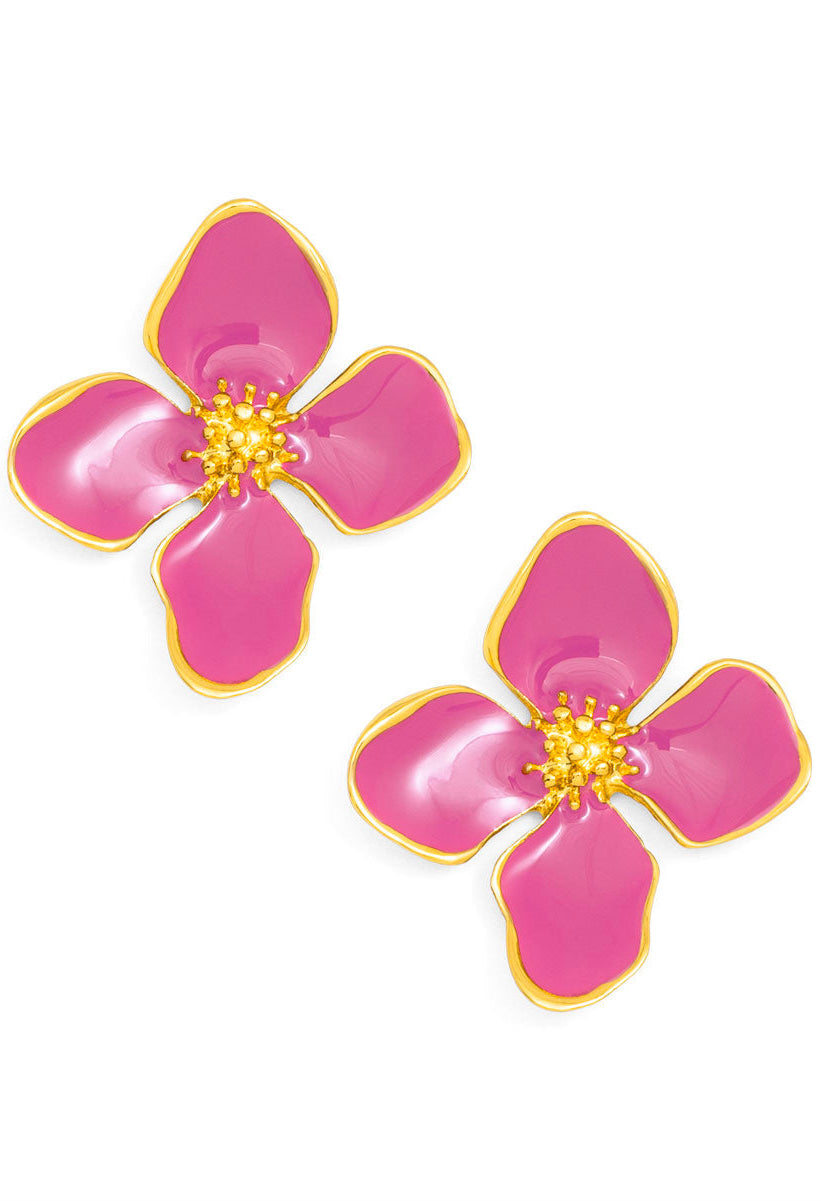 Sweetie Enamel Stud Flower Earrings