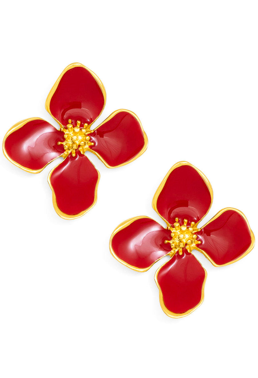 Sweetie Enamel Stud Flower Earrings