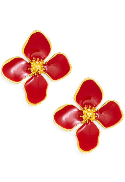 Sweetie Enamel Stud Flower Earrings