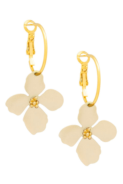 Single Flower On Hoop Earring