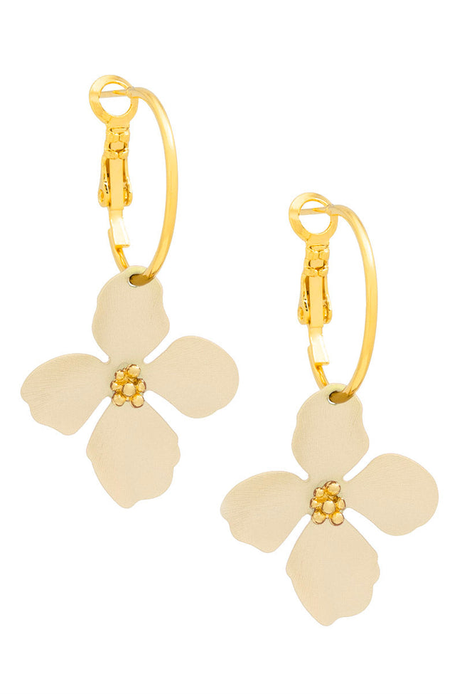 Single Flower On Hoop Earring