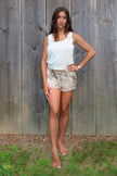Silk Tie Front Mini Shorts