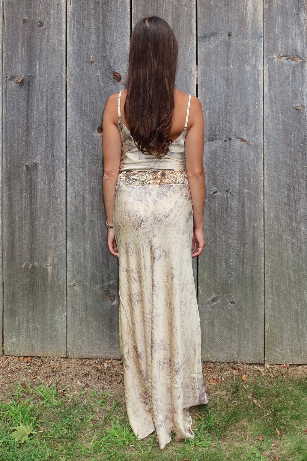 Silk Charmeuse Skirt With Detailed Tie Waistband