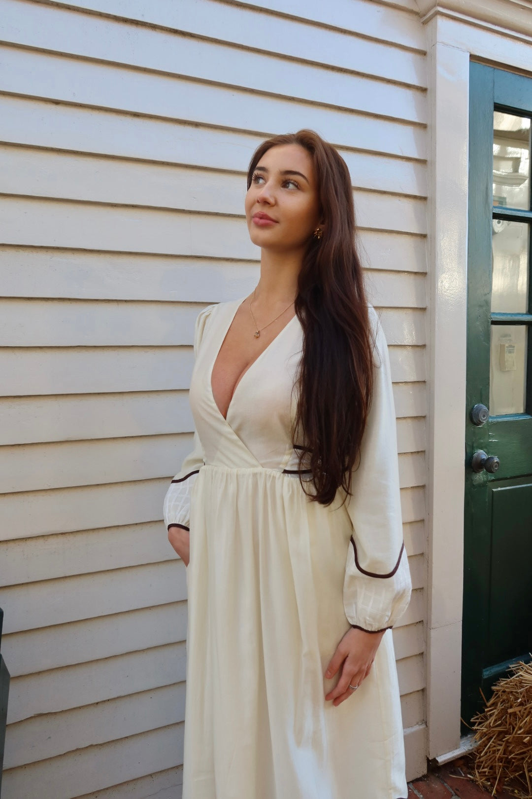 Classic Wrap Dress With Hem Detail