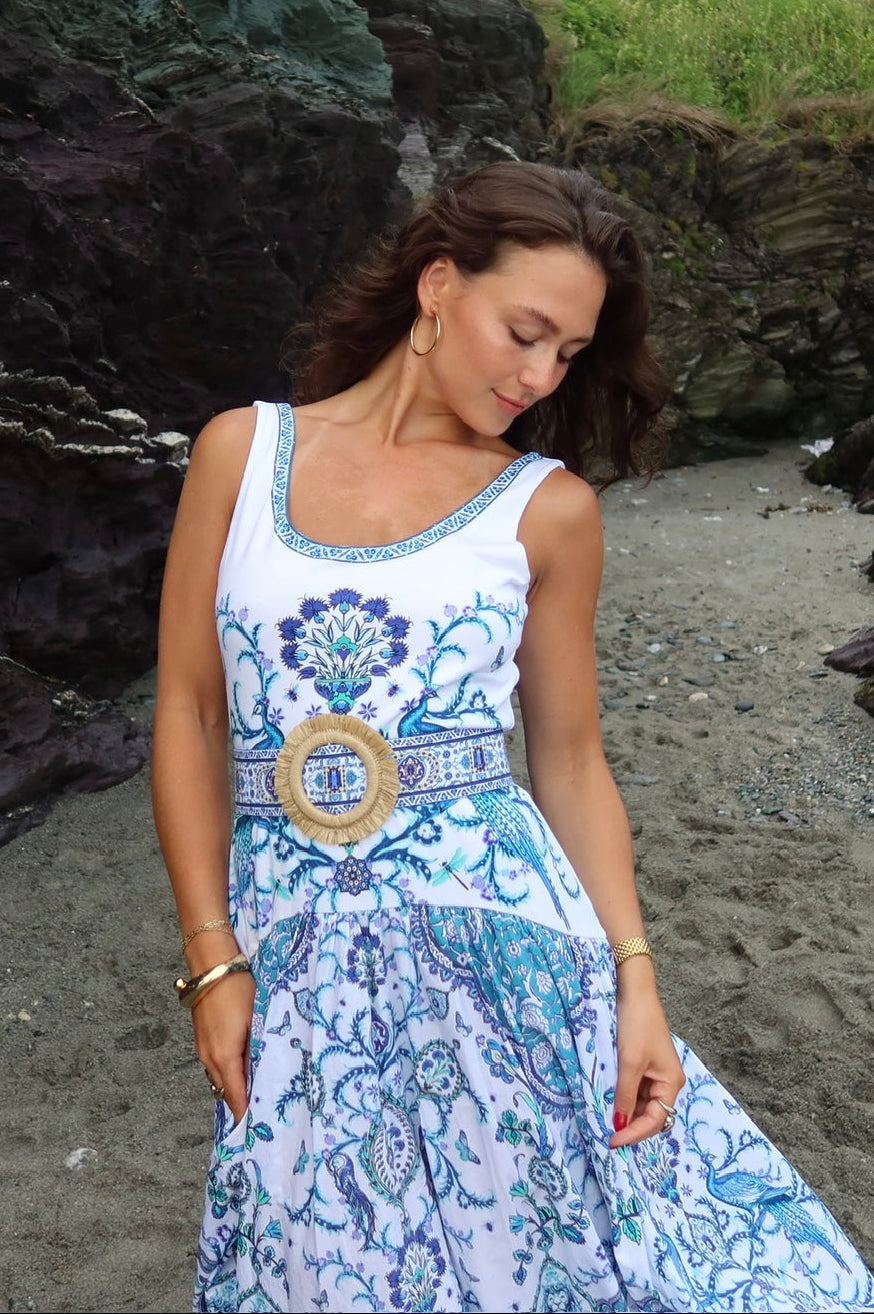 Jersey Tank Dress With Contrast Skirt - Isnik Lullaby