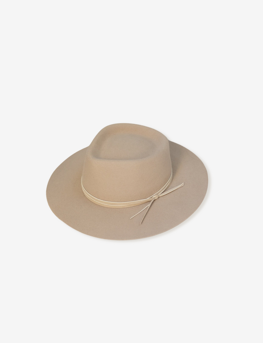 Classic Leather Strap Felt Hat