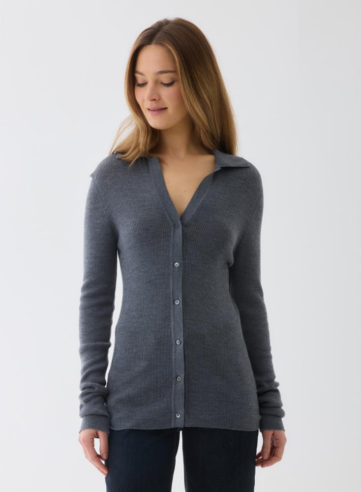 Superfine Merino Rib Button Down