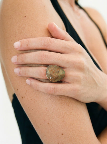 14k Green Turkish Drusy w/ Diamond 8.25