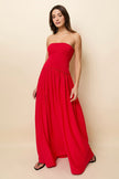 Strapless Red Robin Maxi Dress