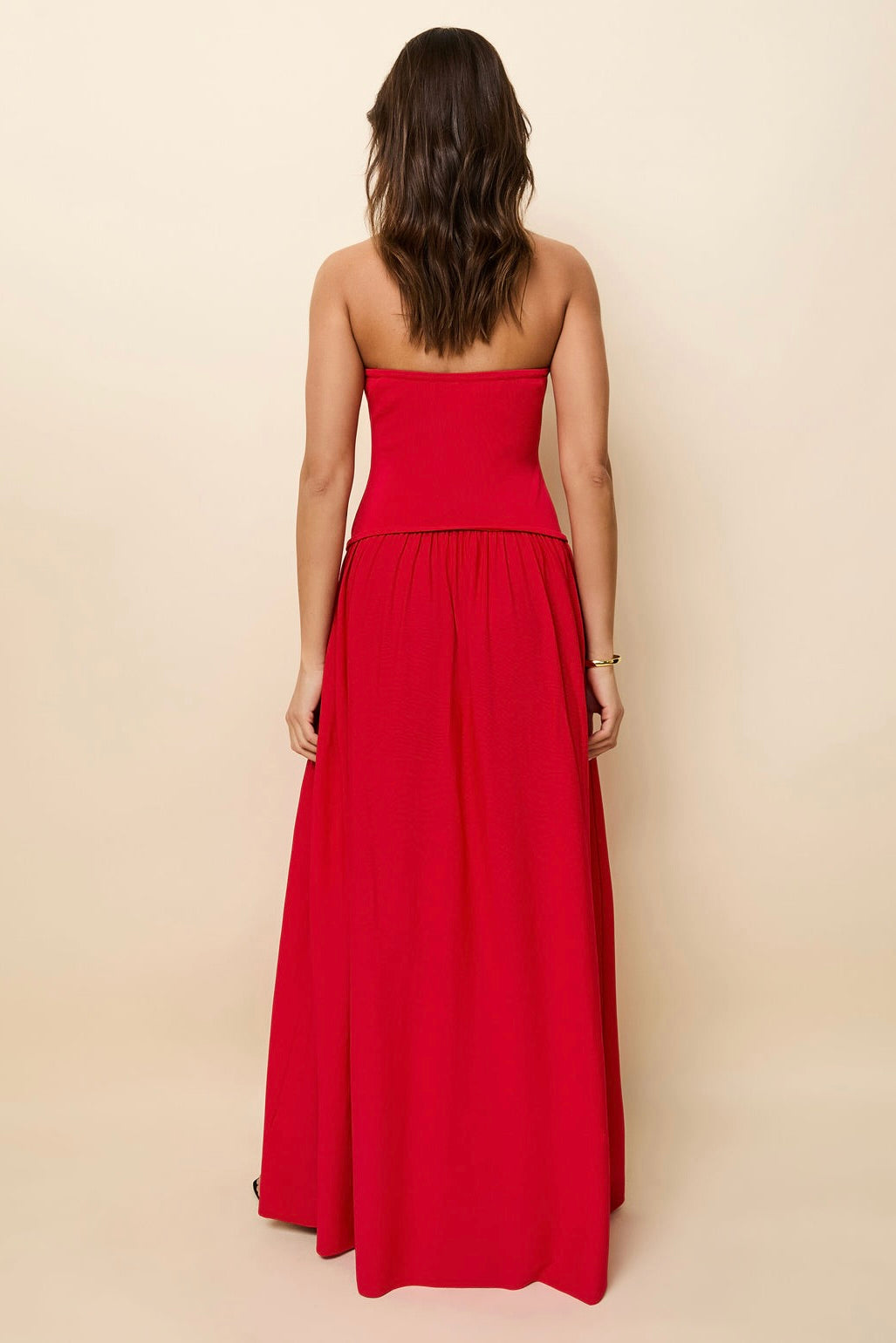 Strapless Red Robin Maxi Dress