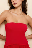 Strapless Red Robin Maxi Dress