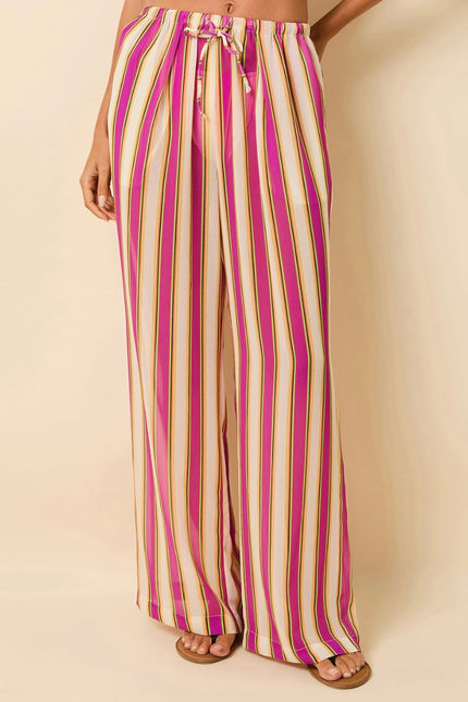 Crinkle Sheer Striped Pant