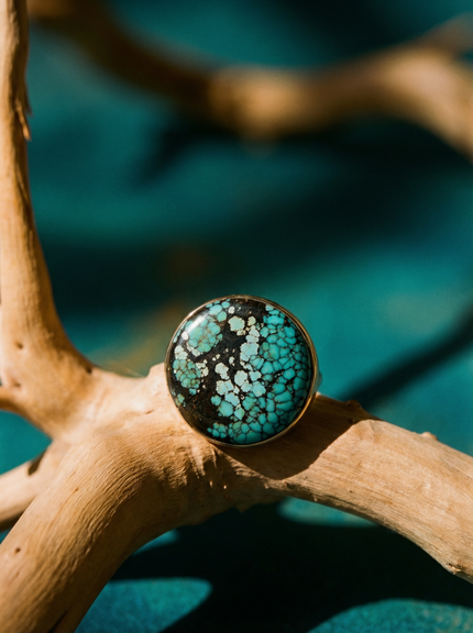 14k Hubei Turquoise Ring - 7
