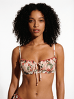 Ruched Cup Underwire Bikini Top W Tie Front