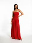 Strapless Red Robin Maxi Dress