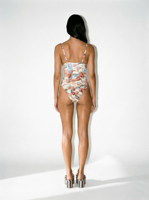 Ruched Cup Underwire One Piece With Tie Front