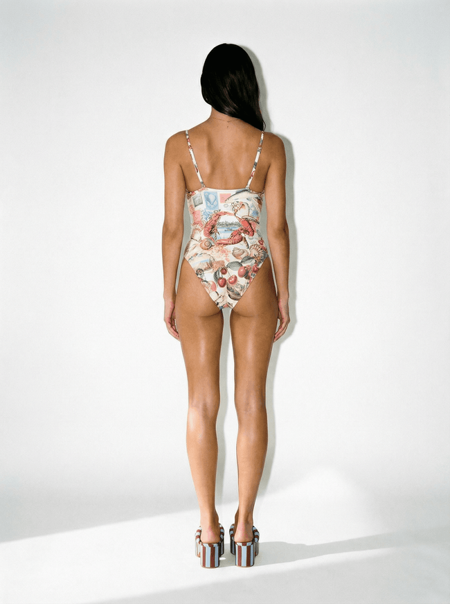 Ruched Cup Underwire One Piece With Tie Front