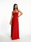 Strapless Red Robin Maxi Dress