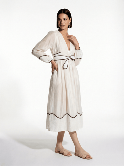 Classic Wrap Dress With Hem Detail