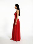 Strapless Red Robin Maxi Dress